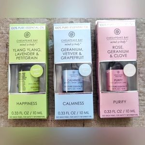 Set of 3 Chesapeake Bay Mind & Body Essential Oils 10ml each